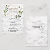 銅幾何学的ユーカリ大理石結婚の詳細 エンクロージャーカード (正面/裏面)