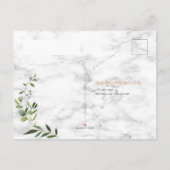 銅幾何学的ユーカリ大理石NoメニューRSVP インビテーションポストカード (裏面)