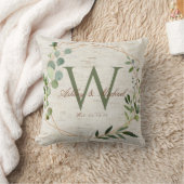 銅幾何学緑のモノグラム記念 クッション (ブランケット)