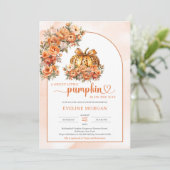 銅弓アーチ付き水色ヒョウのカボチャ 招待状 (スタンド正面)