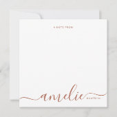 銅文字モダン書モノグラム ノートカード (正面)