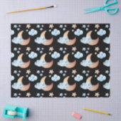 銅月と星のパターン 薄葉紙 (クラフト)