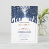 銅海軍ウィンターツリーズアベニュー結婚式招待状 招待状 (スタンド正面)