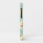 銅淡い色のティール(緑がかった色)フローラオンパステルイエロー Case-Mate iPhoneケース (裏面/左)