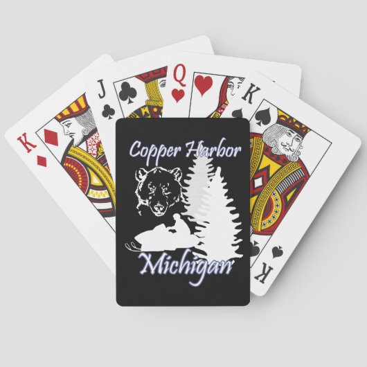 銅港のミシガン州のスノーモービルくまPカード トランプ (裏面)