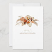 銅焼けオレンジ色ベージュのブルゴーニュのライズとシャイン 招待状 (裏面)