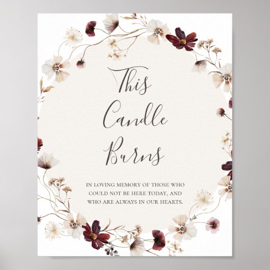 銅燃えるワイルドフラワーこのキャンドルバーンズの看板 ポスター (正面)