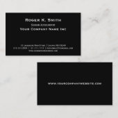 銅版のクラシックな基本的な黒くエレガントなシンプル 名刺 (正面/裏面)