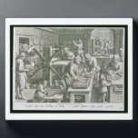 銅版木、銅版、版画の発明、プレート20から フォトプラーク<br><div class="desc">Image:97596 Philip Galle (1537-1612) c.1600 (版木、銅版、版画)によって刻まれた「ノバレペルタ（新しい発見）」からの銅版木、銅版、版画、プレート20の発明。Straet,  Jan van der (ジョバンニ・ストラダノ) (1523-1605) （後）.Private Collection、Stapleton Collectionアート、ファインアート。</div>