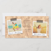 銅目盛りタイポグラフィキャップ写真のスケッチ サンキューカード (裏面)