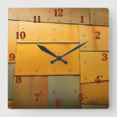 銅真鍮シートメタル抽象芸術 スクエア壁時計 (正面)