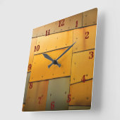 銅真鍮シートメタル抽象芸術 スクエア壁時計 (傾斜)