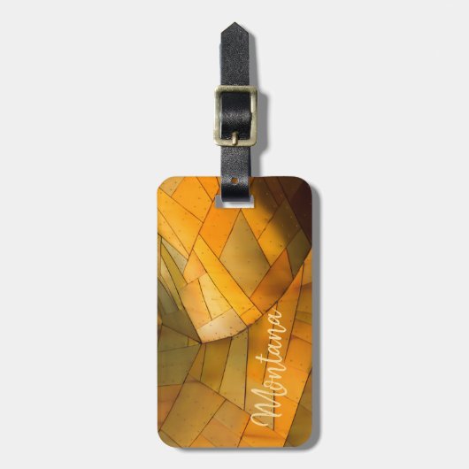 銅真鍮シートメタル抽象芸術 ラゲッジタグ (正面縦)