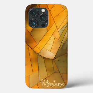 銅真鍮シートメタル抽象芸術 iPhone 13 PROケース
