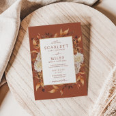 銅秋テラコッタウォーターカラー結婚フローラ 招待状