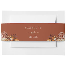 銅秋水彩植物学結婚の 招待状ベリーバンド