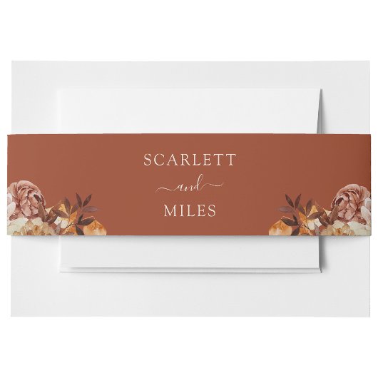 銅秋水彩植物学結婚の 招待状ベリーバンド