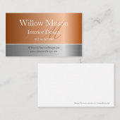 銅箔およびブラシ仕上げスチール製モノグラム名刺 名刺 (正面/裏面)