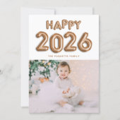 銅箔バルーン2025年新年おめでとう写真 シーズンカード (正面)