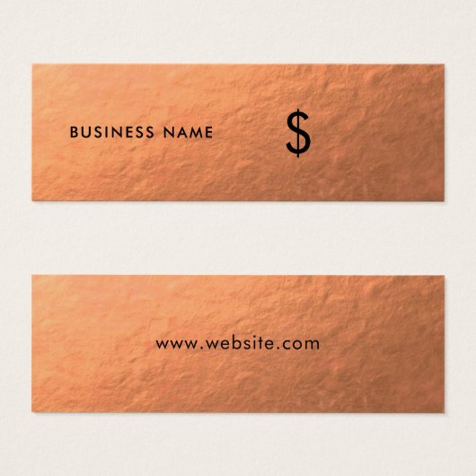 銅箔フェイクブラウンプライスラベル (正面&裏面)