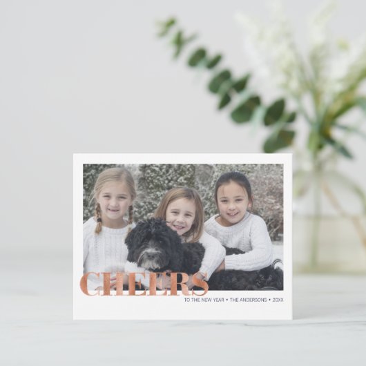 銅箔フェイク応援年始の写真はがき シーズンポストカード (スタンド正面)