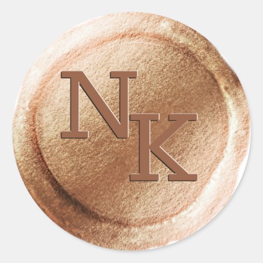 銅箔ワックスシールイニシャル封筒シール ラウンドシール (正面)