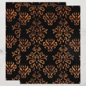銅箔&ブラックダマスクスクラップブック紙 (正面/裏面)