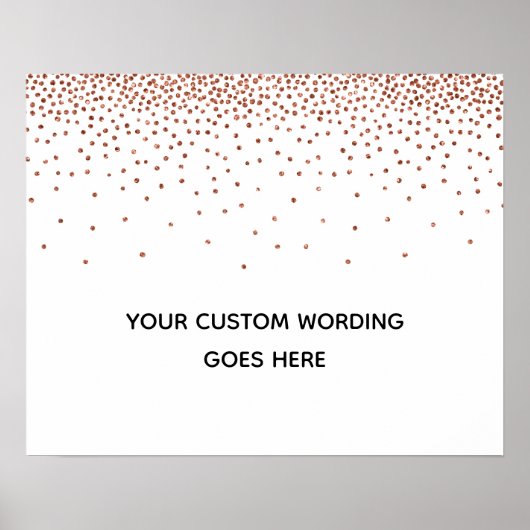 銅紙吹雪自分のカスタムウェディングサインを行う ポスター (正面)