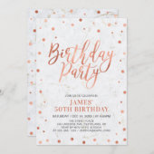 銅紙吹雪&大理石大人50th誕生日パーティー 招待状 (正面/裏面)