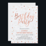 銅紙吹雪&大理石大人50th誕生日パーティー 招待状<br><div class="desc">お祝スタイリッシュ誕生日パーティの招待モダンテンプレートと特別な日。このデザインは、大理石の背景を持つシックな銅テクスチャード紙吹雪を備えている。</div>