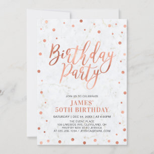 銅紙吹雪&大理石大人50th誕生日パーティー 招待状