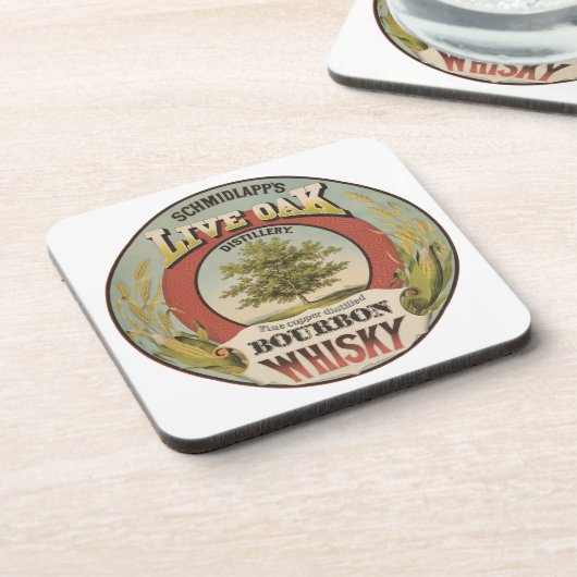 銅素晴らし蒸留バーボンウィスキー。 コースター (左側)