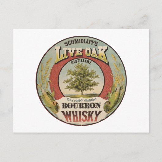 銅素晴らし蒸留バーボンウィスキー。 ポストカード (正面)
