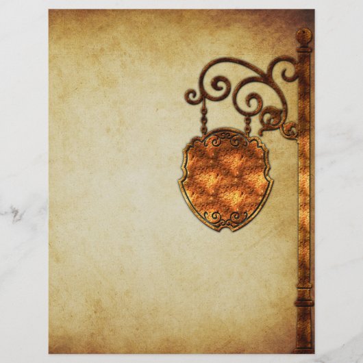 銅素朴古いファッションド符号スクラップブック紙 (正面)