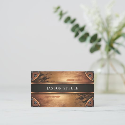 銅素朴工業金属男らし 名刺 (スタンド正面)