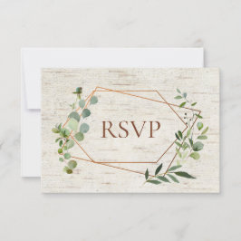 銅素朴幾何ユーカリ樺の木ミールRSVP 招待状