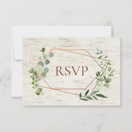 銅素朴幾何ユーカリ樺の木ミールRSVP 招待状