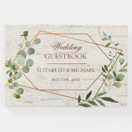 銅素朴幾何ユーカリ樺の木結婚ズ ゲストブック