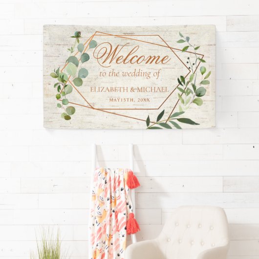 銅素朴幾何ユーカリ樺の木結婚ズ 横断幕 (インサイチュ)