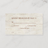 銅素朴幾何ユーカリ樺の木RSVP エンクロージャーカード (裏面)