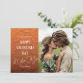 銅素朴金フェイク属カップル写真バレンタイン シーズンカード (スタンド正面)