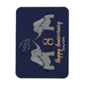 銅結婚周年記念かわいい象カード マグネット (縦)