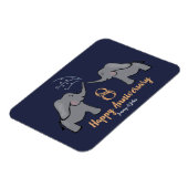 銅結婚周年記念かわいい象カード マグネット (左側)