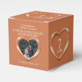 銅結婚周年記念ハート愛用箱 フェイバーボックス (正面サイド)