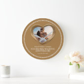 銅結婚第8回記念写真ハート ラージ壁時計 (ホーム)