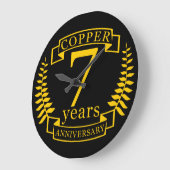 銅結婚記念日7年 ラージ壁時計 (傾斜)