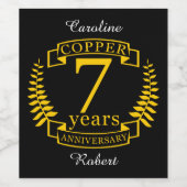 銅結婚記念日7年 ワインラベル (シングルラベル)