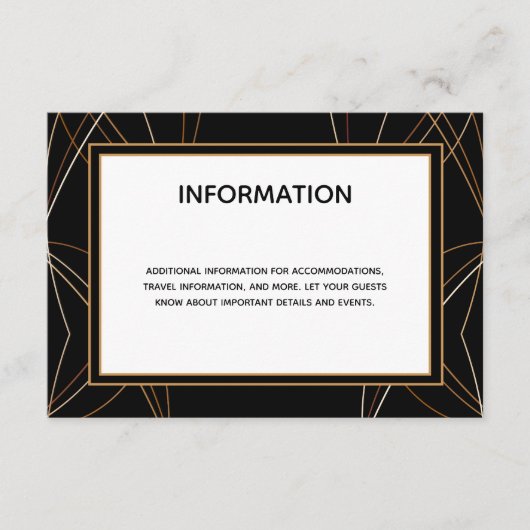 銅線黒抽象芸術結婚の情報 エンクロージャーカード (正面)