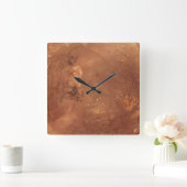 銅背景 スクエア壁時計 (ホーム)
