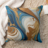 銅色とベージュ色のマーリング クッション (ブランケット)
